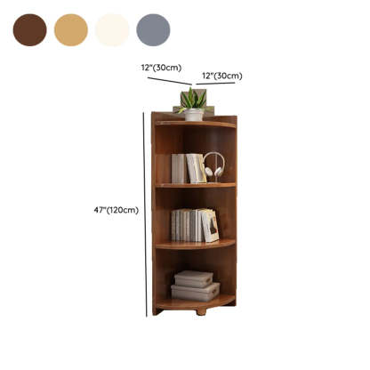 Modern Corner Multi-Shelf Wood Bookcase
