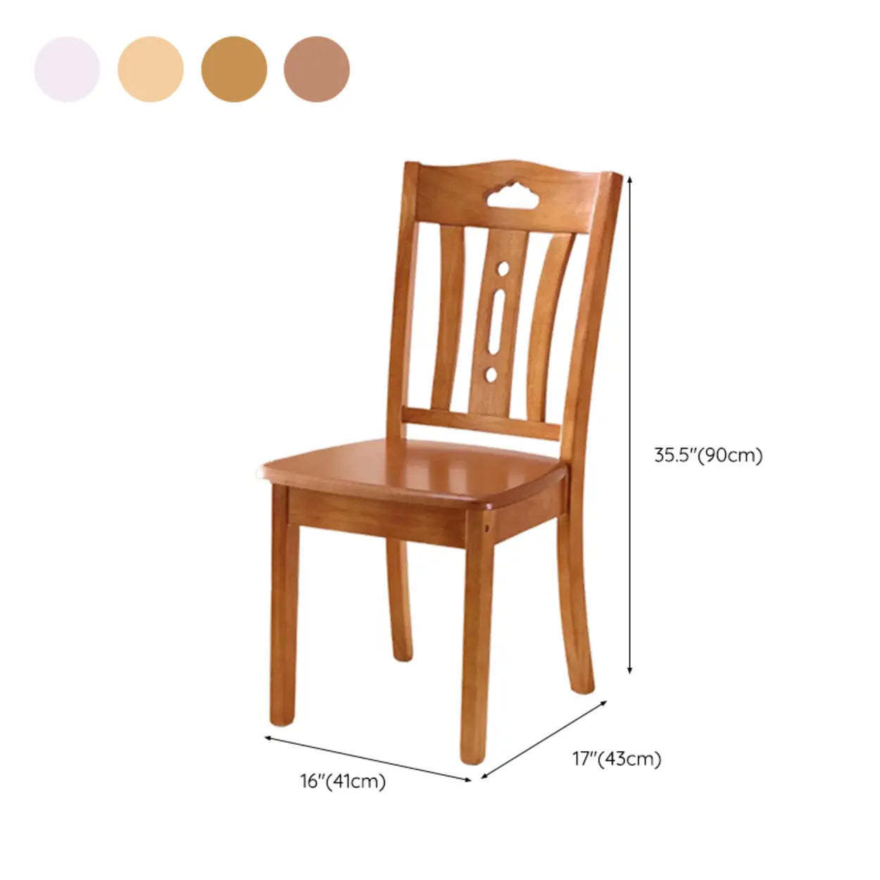 Classic Open Slat Back Wood Dining Chair