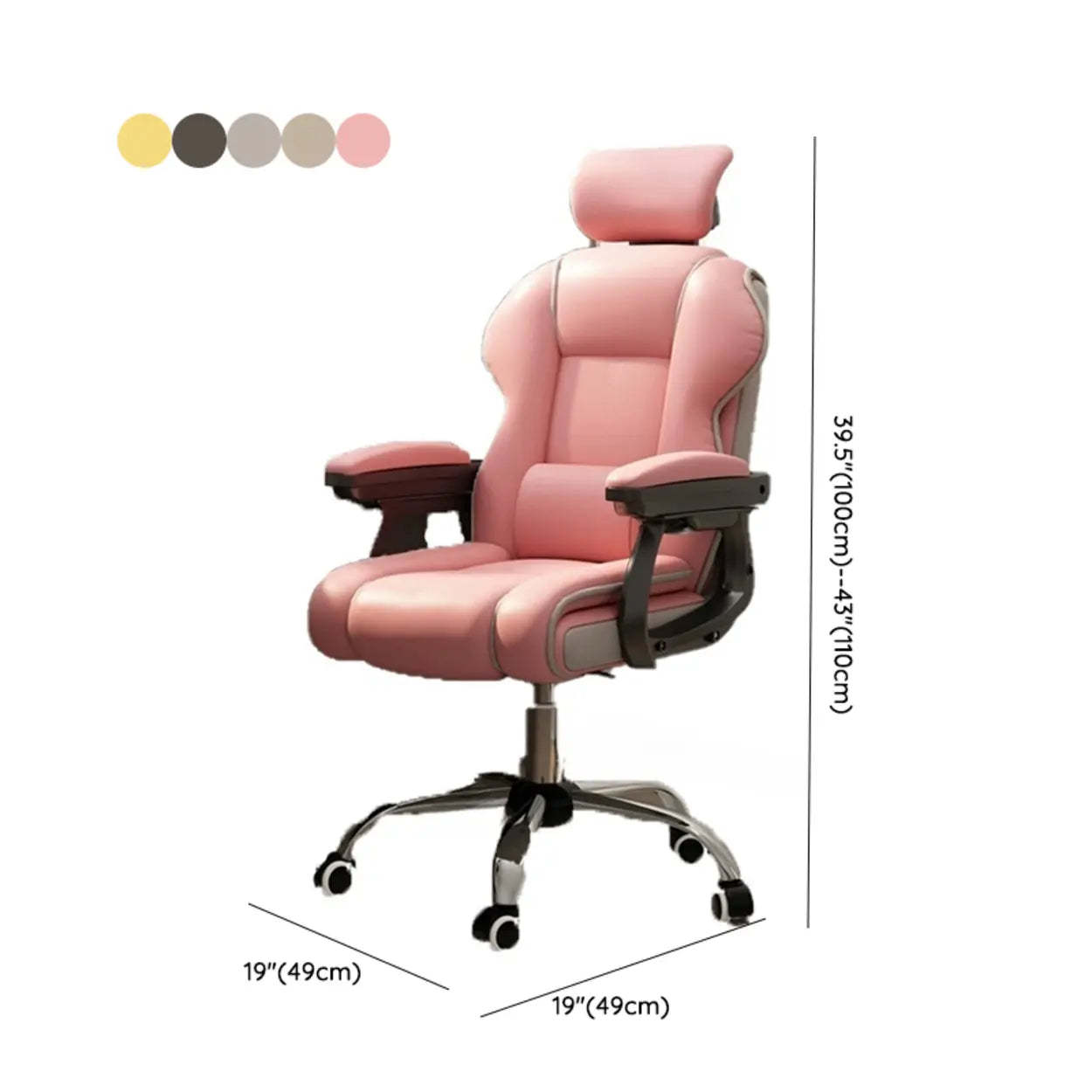 Sleek High-Back Leather Steel Executive Office Chair