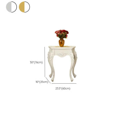 Elegant Curved Cream Wood Narrow Console Table