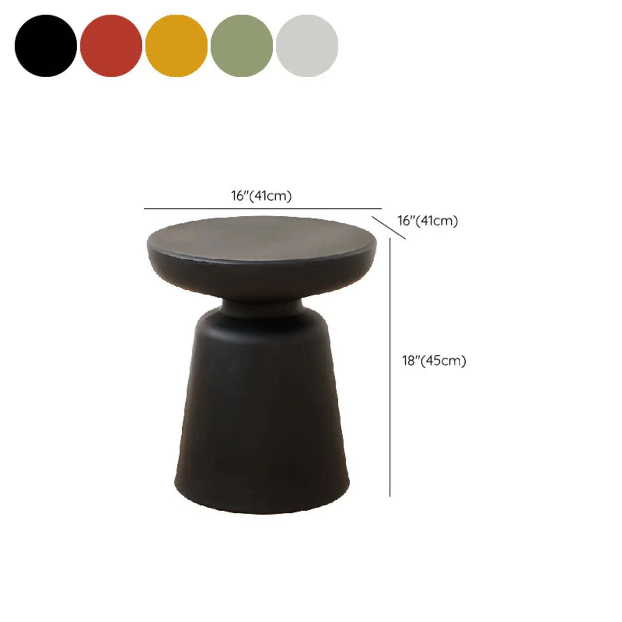 Minimalist Red Drum Wood Round Side Table