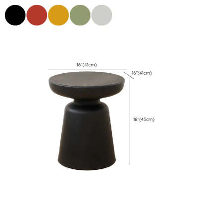 Minimalist Red Drum Wood Round Side Table