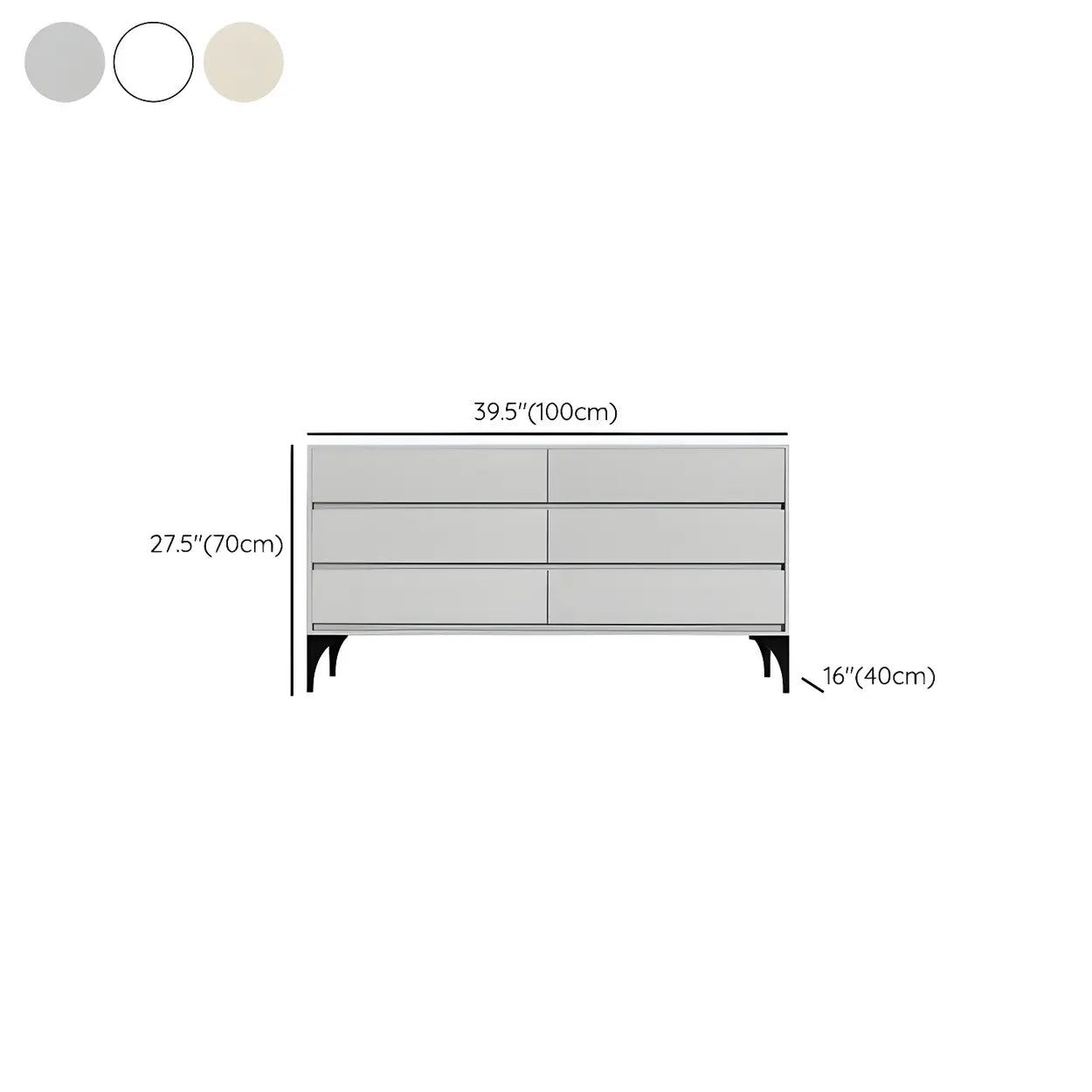 Light Gray Storage Dresser Chest