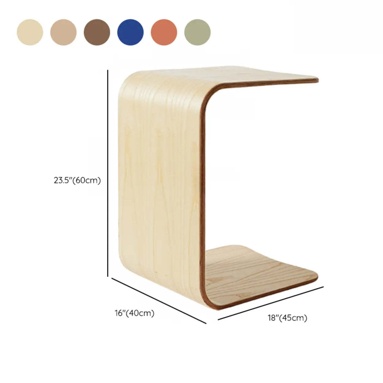 Modern c-shaped coffee tables in wood