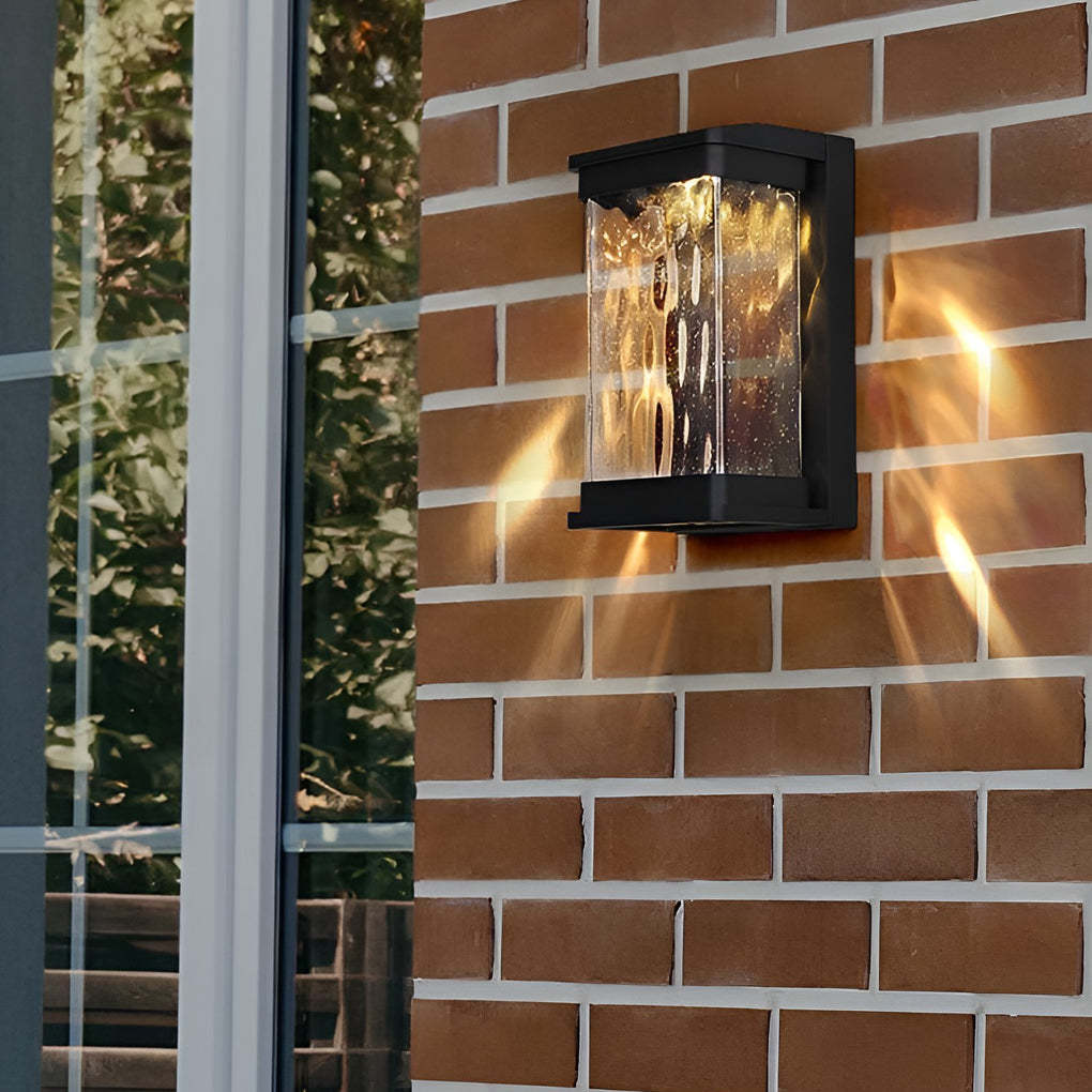 Waterproof Creative Glass LED Black Modern Outdoor Wall Sconce Lighting-Lighom