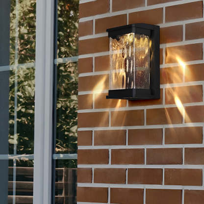 Waterproof Creative Glass LED Black Modern Outdoor Wall Sconce Lighting-Lighom