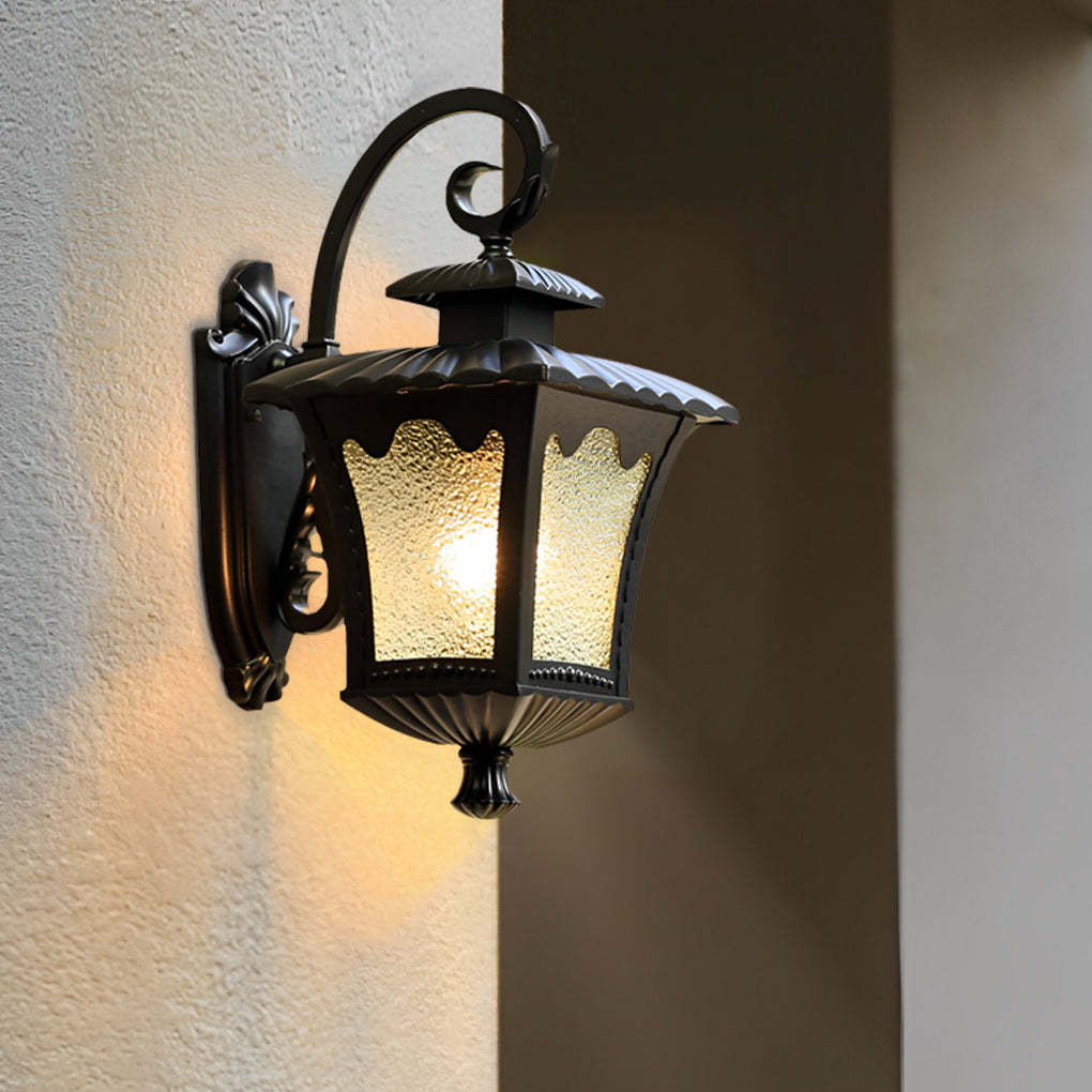 Creative Retro Glass Lantern Waterproof LED European-style Wall Lamp-Lighom