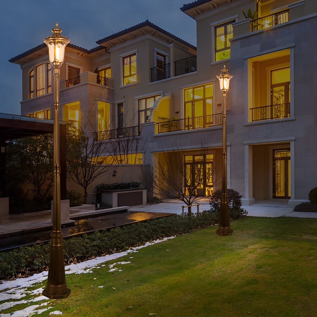 Retro Waterproof Aluminum LED Elegant Bronze European-Style Street Lights-Lighom