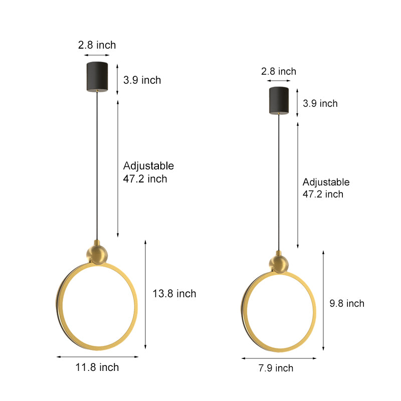 Minimalist Ring Dimming Aluminum Modern Pendant