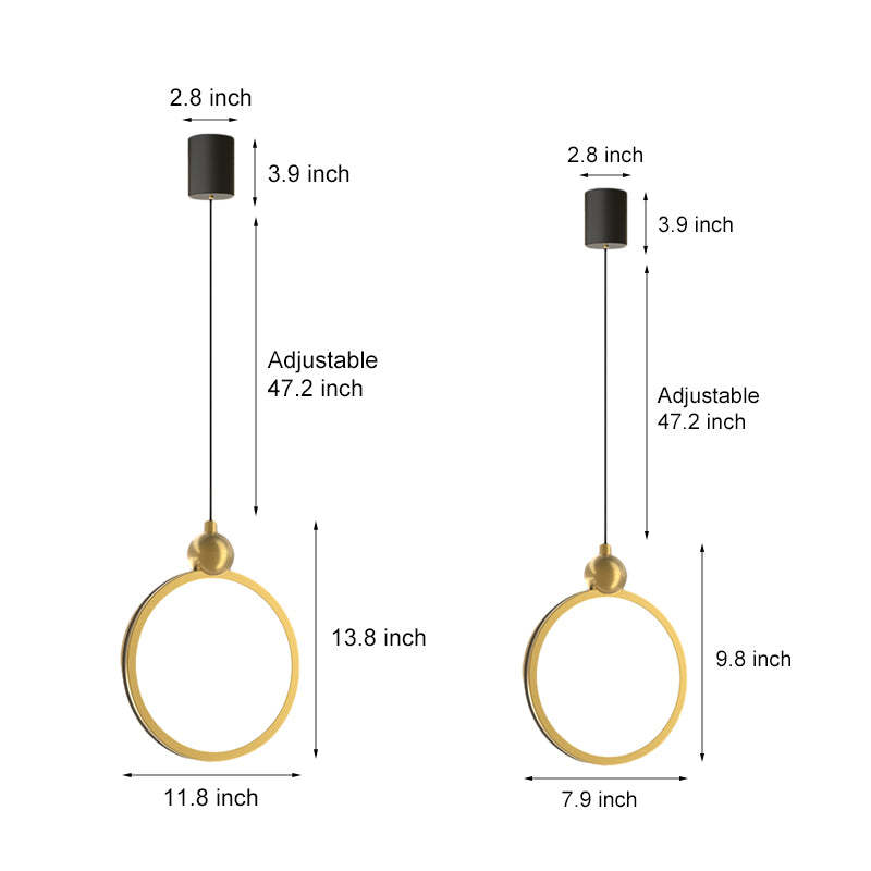 Minimalist Ring Dimming Aluminum Modern Pendant