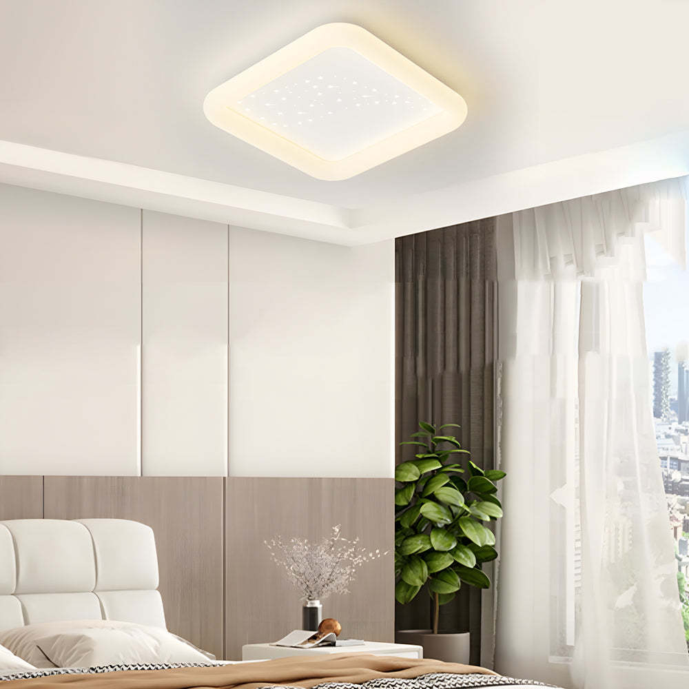 Square Dimmable LED Milky White Modern Ceiling Light