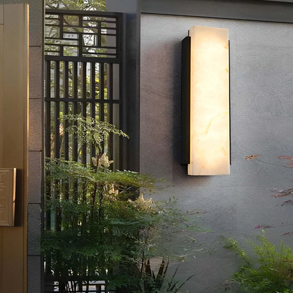 Rectangular Metal LED Waterproof Black Modern Outdoor Wall Lights-Lighom