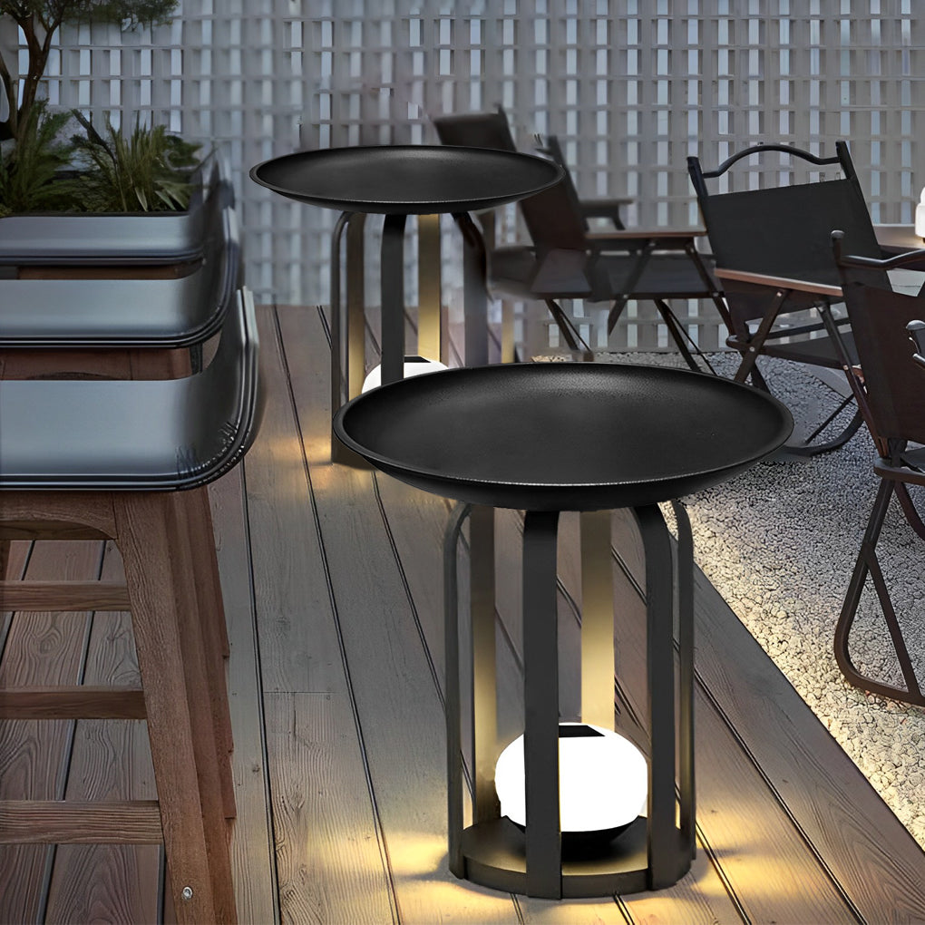 Outdoor Solar Table and Floor Lamp Set