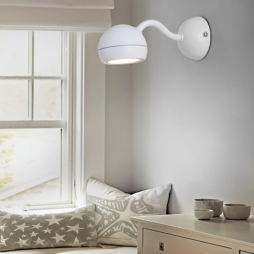 Modern round bedside wall sconces in iron — Warm White (3000K) / White