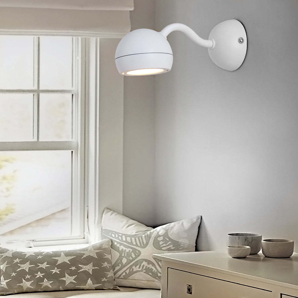 Round Adjustable Iron Minimalist Bedside Wall Lamp