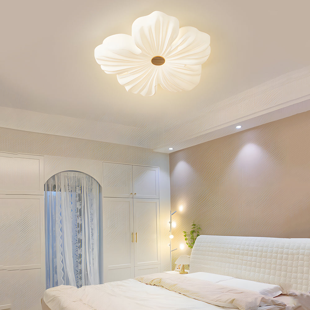 Nordic White Acrylic Flower Bedroom Ceiling Lamp