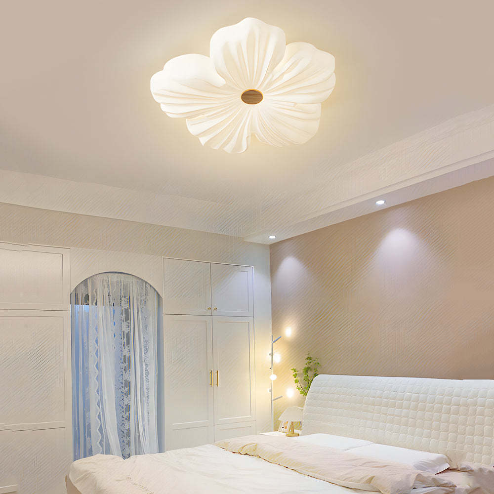 Nordic White Acrylic Flower Bedroom Ceiling Lamp