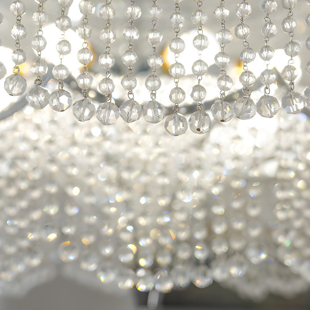 Pagoda Crystal LED Dimmable Chrome Chandelier
