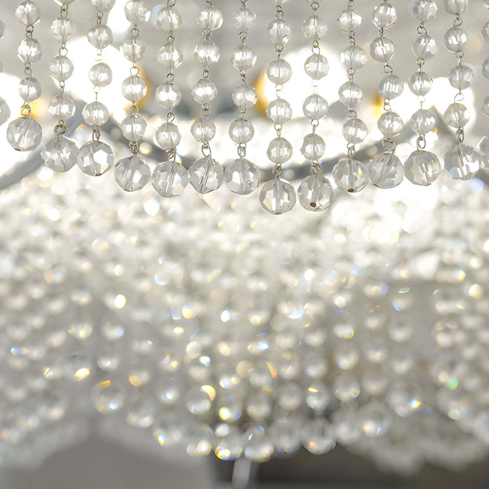 Pagoda Crystal LED Dimmable Chrome Chandelier
