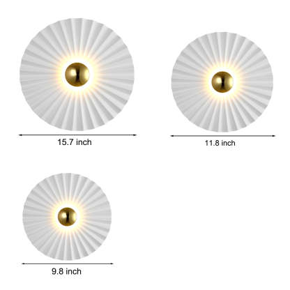 Lotus Leaf Round Pleated LED Creative White Modern Wall Lights Fixture-Lighom