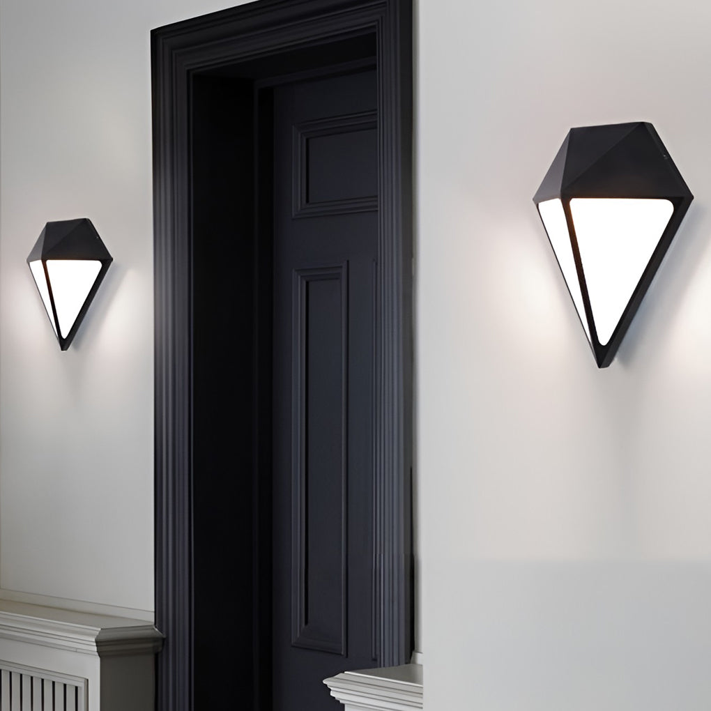 Lighom modern geometric black outdoor wall lighting in metal — Cool White (6000K) / Set of 2