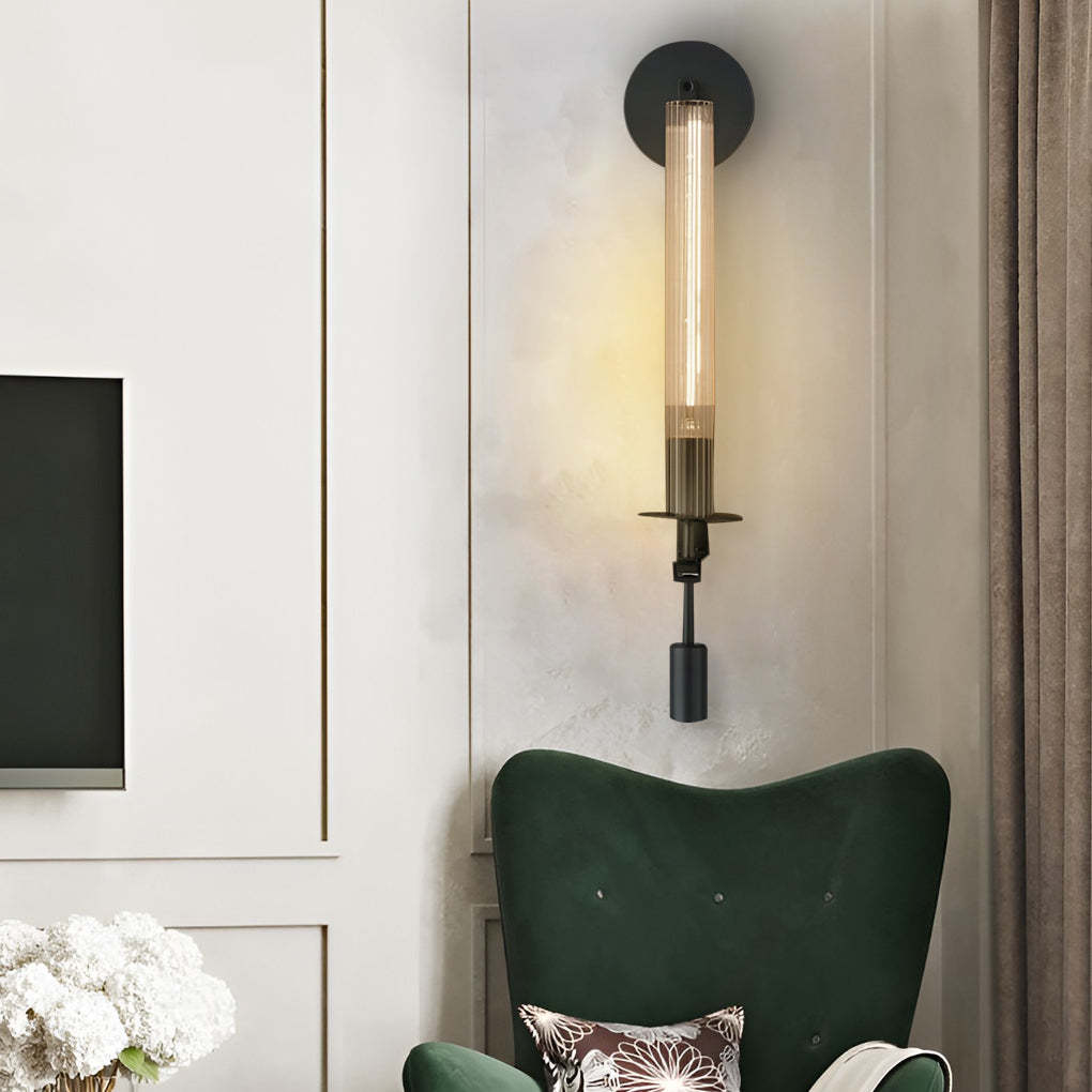 Black crystal postmodern shade swing arm wall sconces — Matte Black / 2-Light