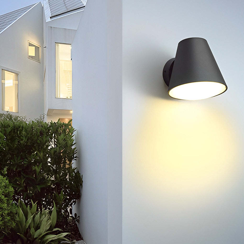 Cone Shape LED Waterproof Black Modern Outdoor Wall Lamp Exterior Lights-Lighom