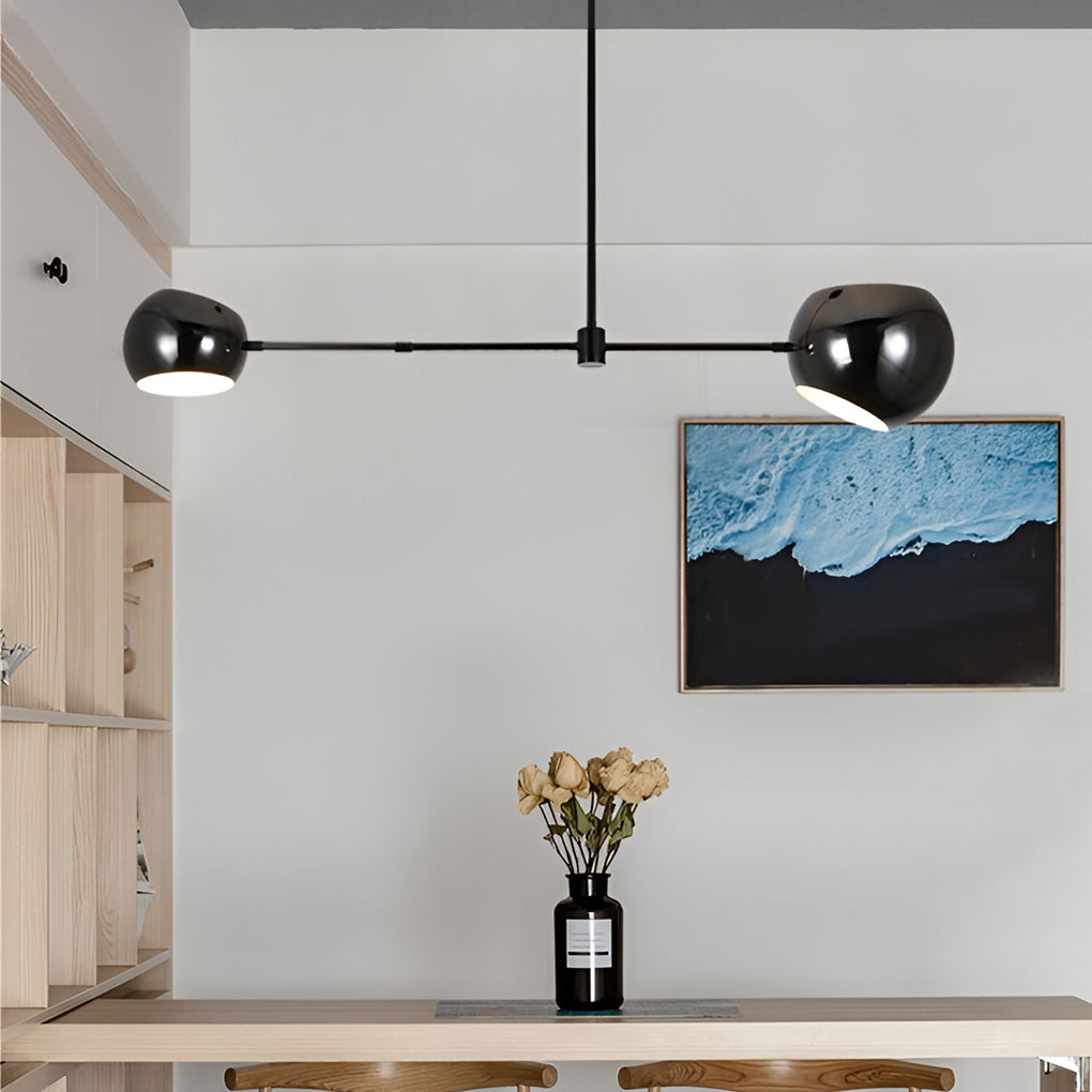 Geometric Linear Black Modern Pendant Chandelier
