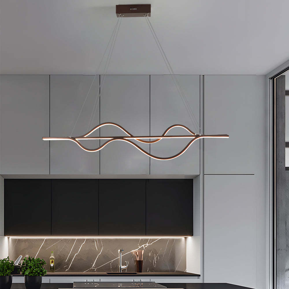 Sleek Wave Modern Pendant Light Dimmable LED