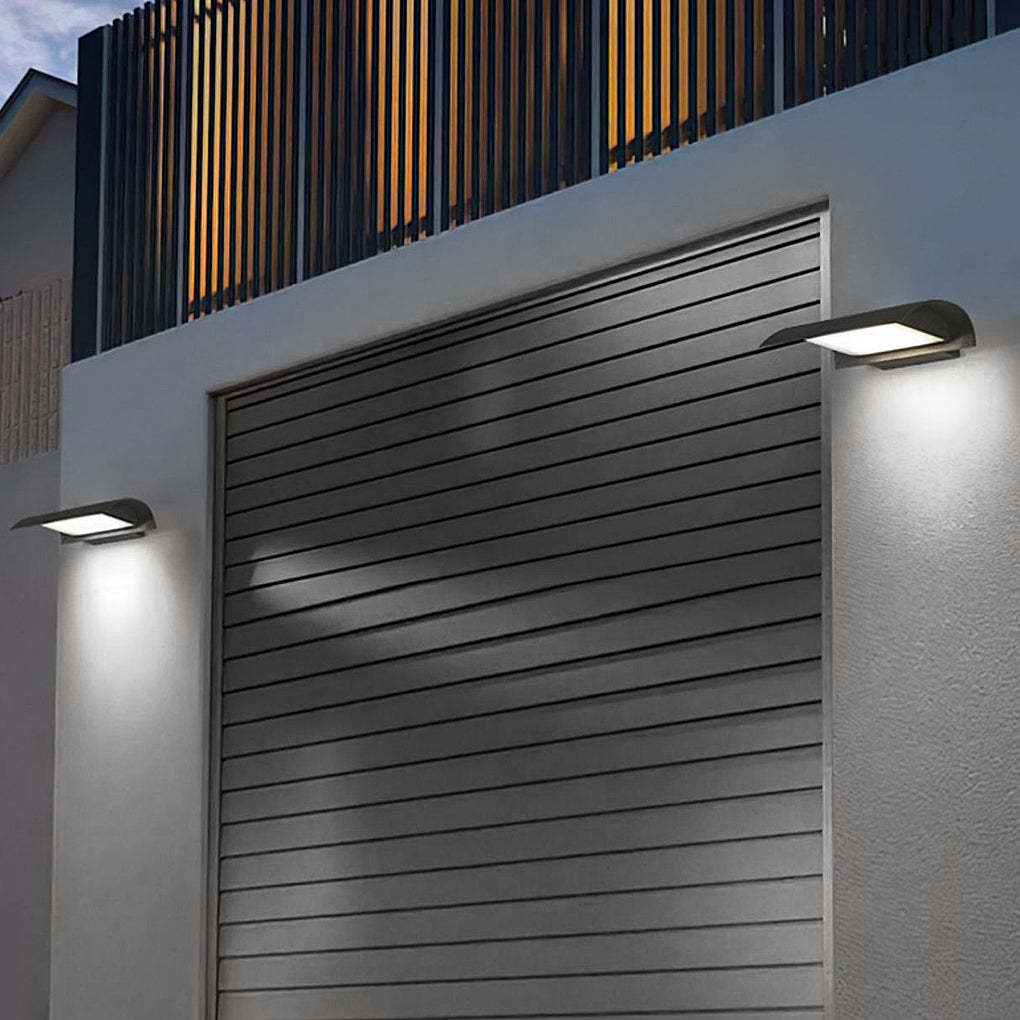 Curved Outdoor Waterproof LED Black Modern Minimalist Wall Lamp Exterior Lighting-Lighom