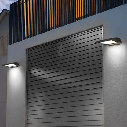 Curved Outdoor Waterproof LED Black Modern Minimalist Wall Lamp Exterior Lighting-Lighom
