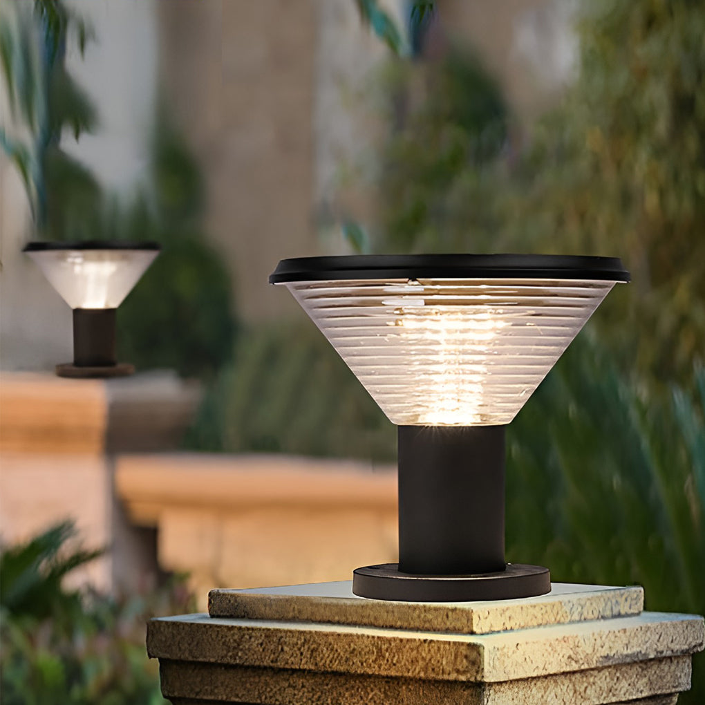 Circular Smart Light Control Solar Fence Post Light