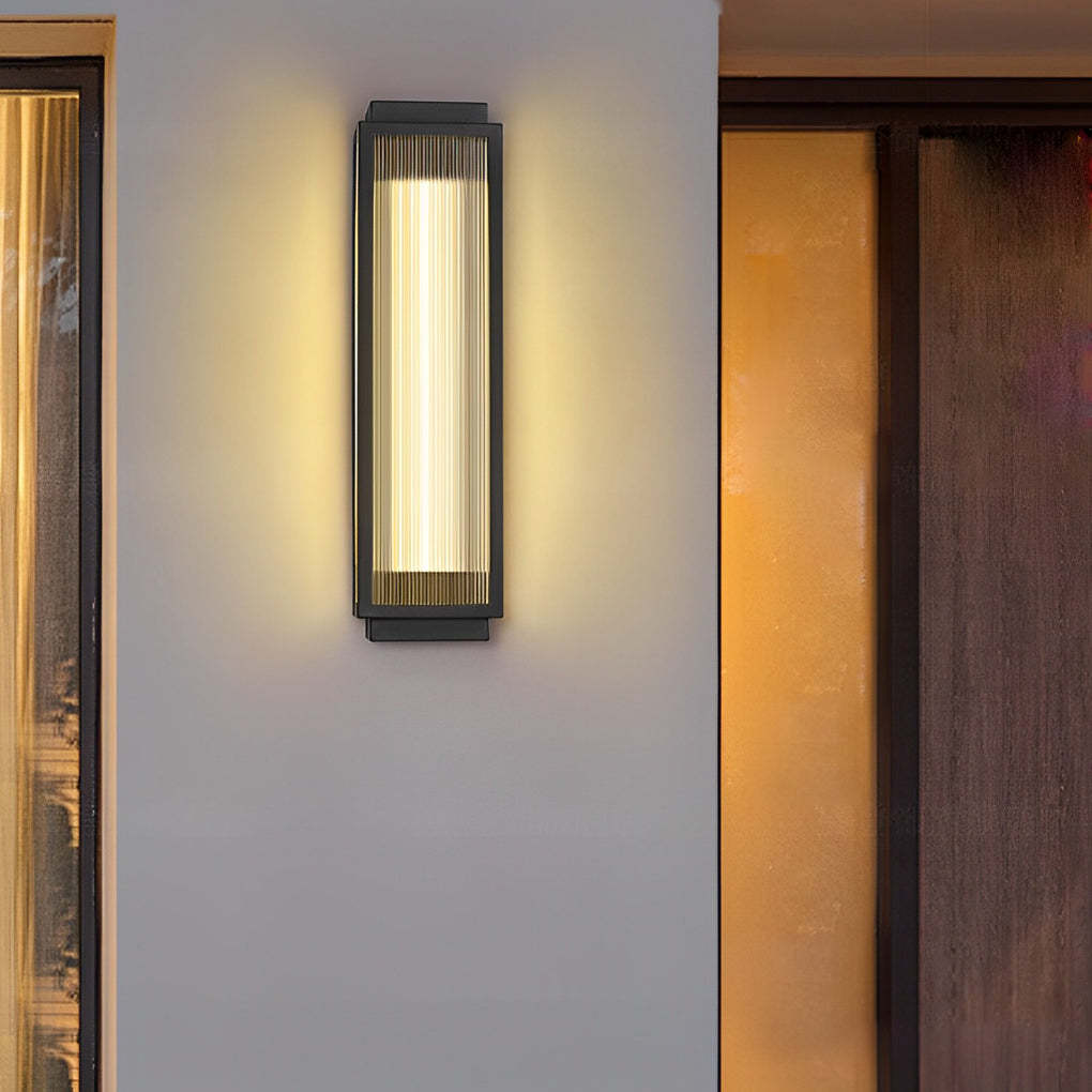 Rectangular Strip Waterproof LED Black Modern Outdoor Wall Lights-Lighom