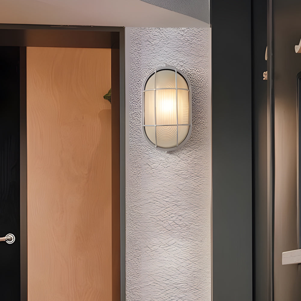 Retro Industrial Oval Outdoor Wall Lamp