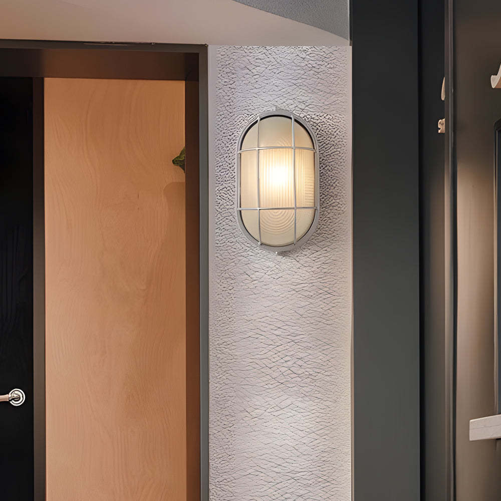 Retro Industrial Oval Outdoor Wall Lamp