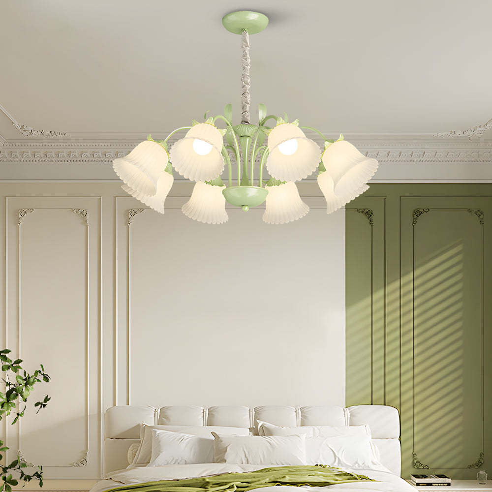Pastoral White Flower Dimmable French Chandelier