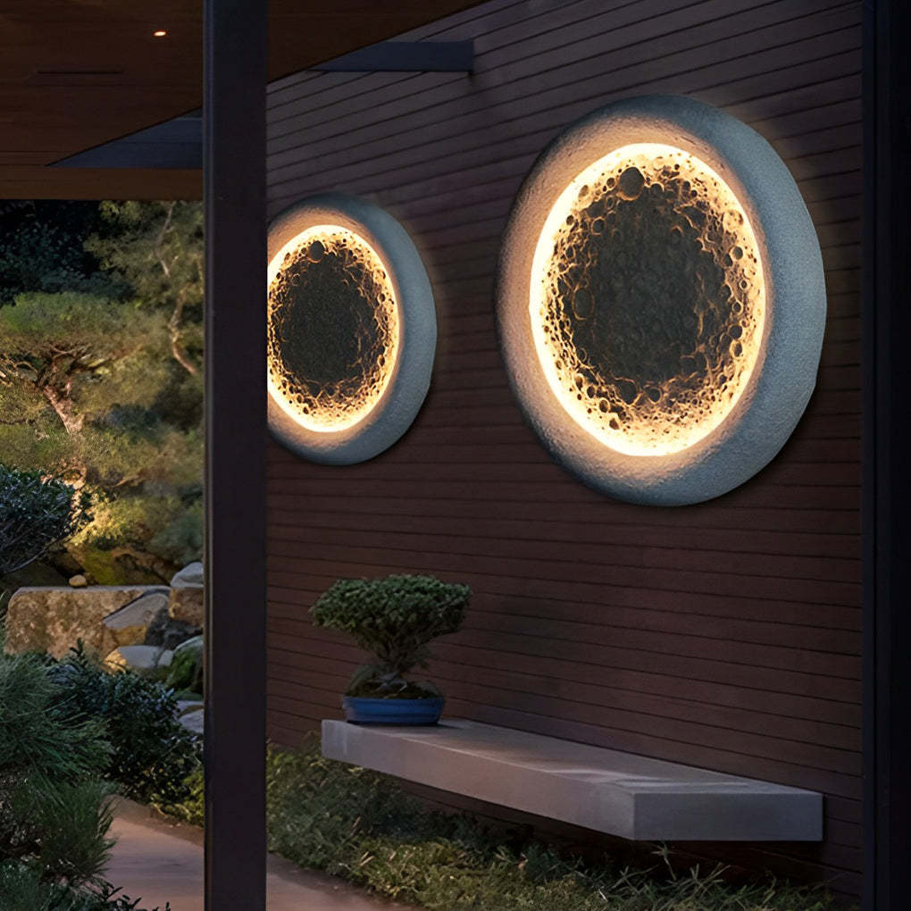 Moon Craters Design LED Waterproof Modern Outdoor Wall Lamp Exterior Lights-Lighom