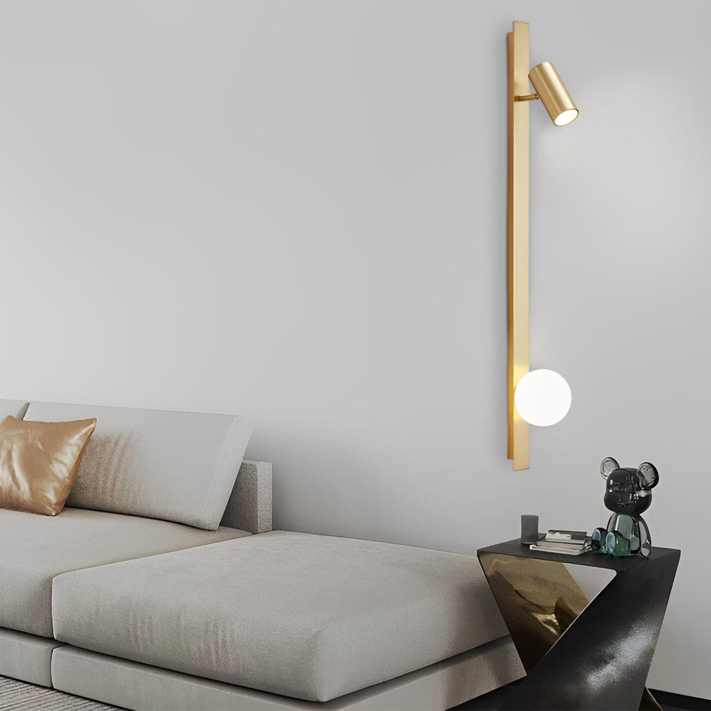 Long Strip LED Three Step Dimming Wall Lamp with Adjustable Spotlight-Lighom