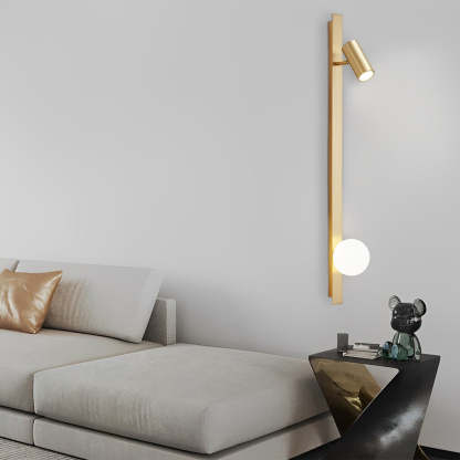 Long Strip LED Three Step Dimming Wall Lamp with Adjustable Spotlight-Lighom