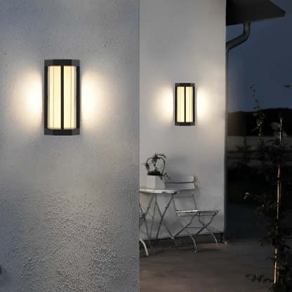 Waterproof Double Acrylic Shade LED Black Modern Outdoor Wall Lights-Lighom