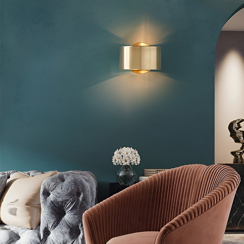 Circular Up and Down Lights Gold Nordic Wall Lamp Wall Sconce Lighting-Lighom