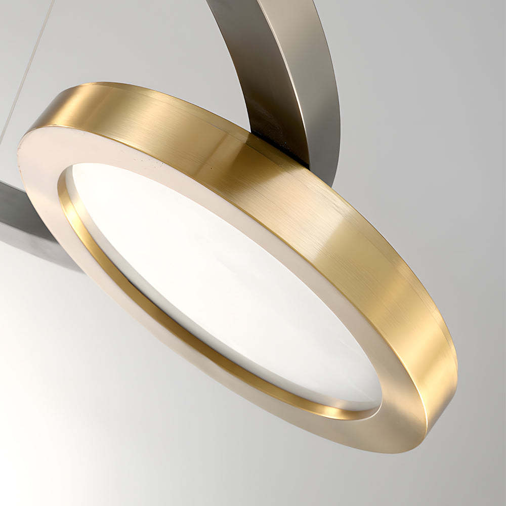 Circular Multi-Ring Brass Suspension LED Chandelier