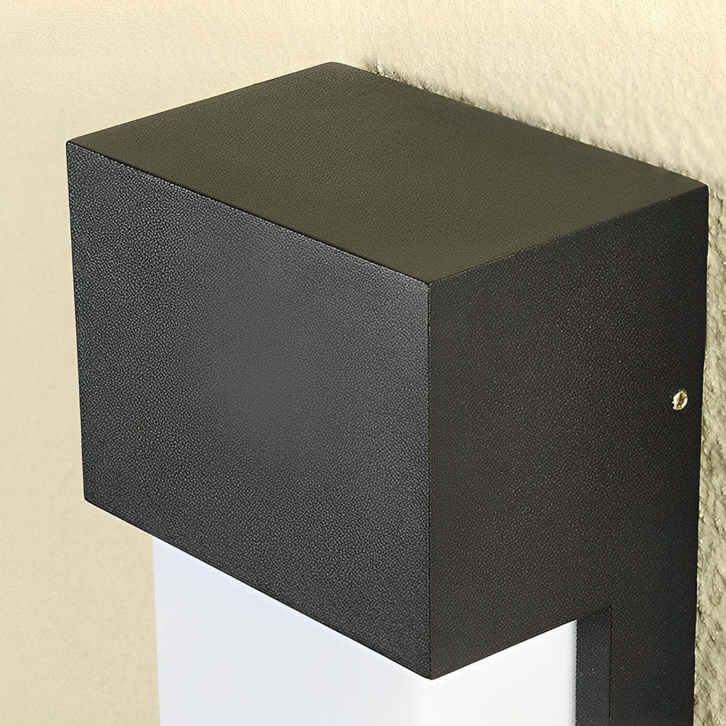 Rectangular Waterproof LED 10W Black Modern Outdoor Wall Light Fixture-Lighom