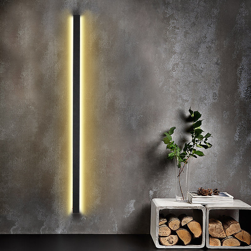 Long Strip LED Waterproof Black Minimalist Outdoor Wall Lights Exterior Lights-Lighom