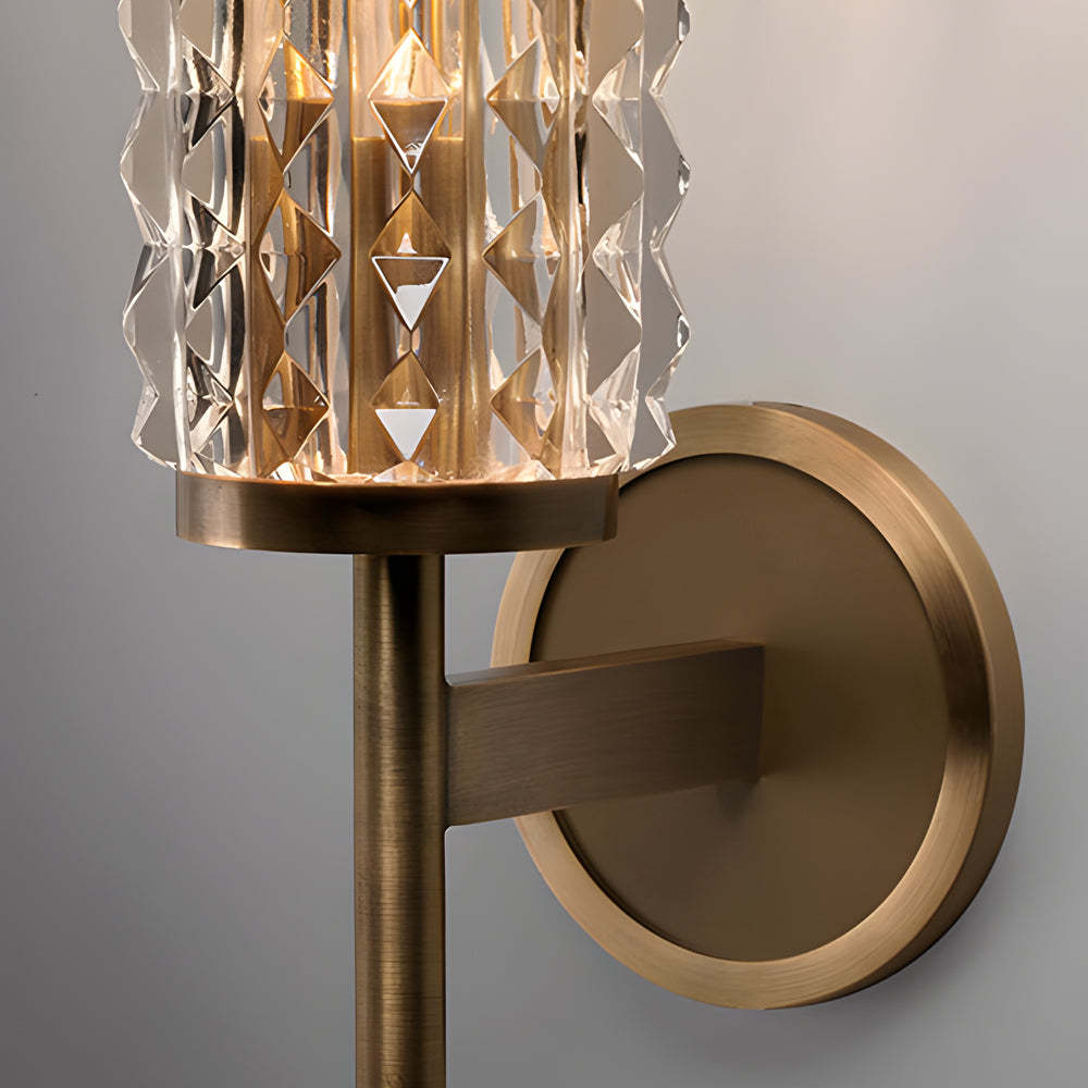 Glass Copper American Bedroom Wall Light