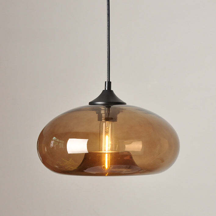 Colored Glass Oval Pendant Light