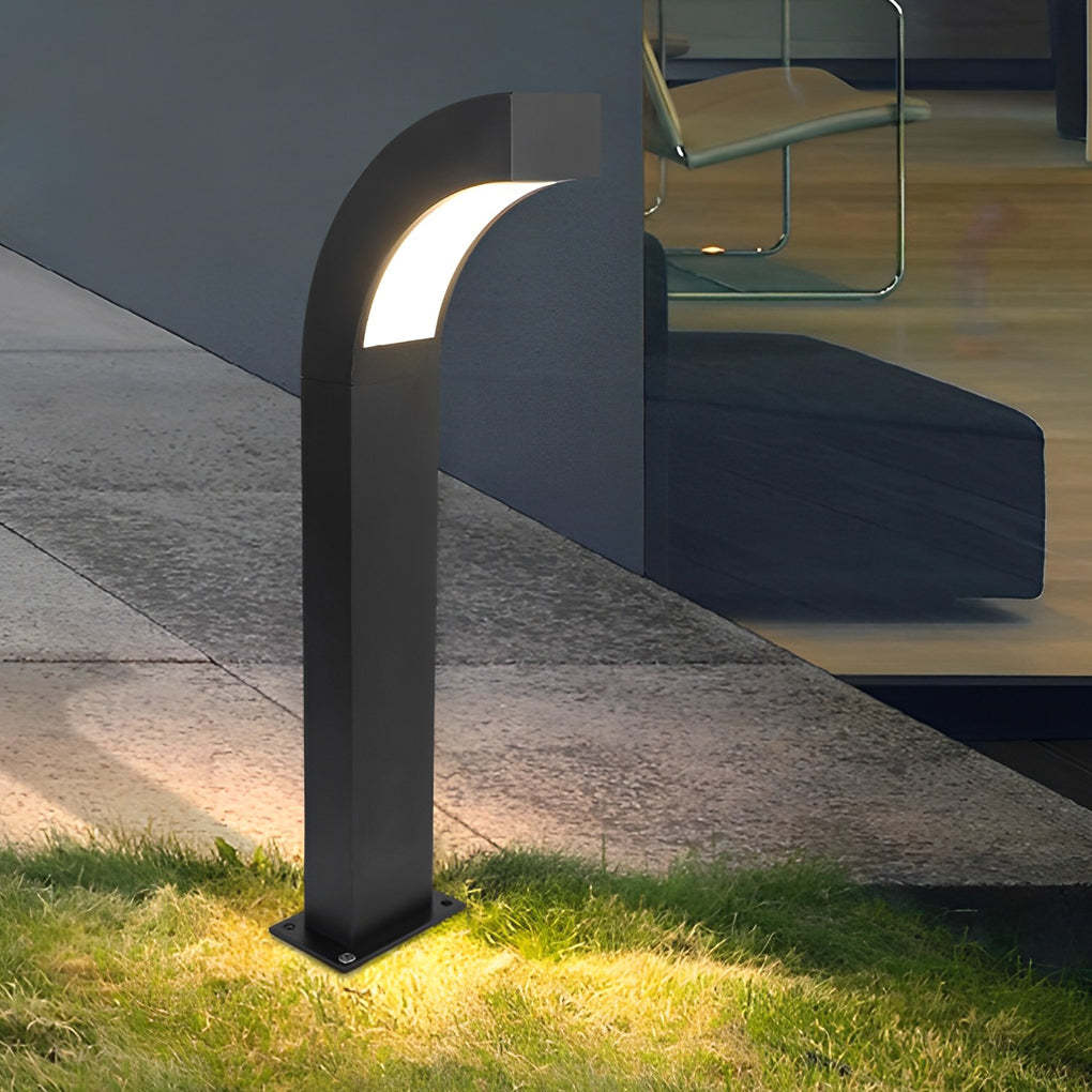 Minimalist Curved 24 inch Bollard Light Waterproof LED Landscape Lighting for Pathway-Lighom