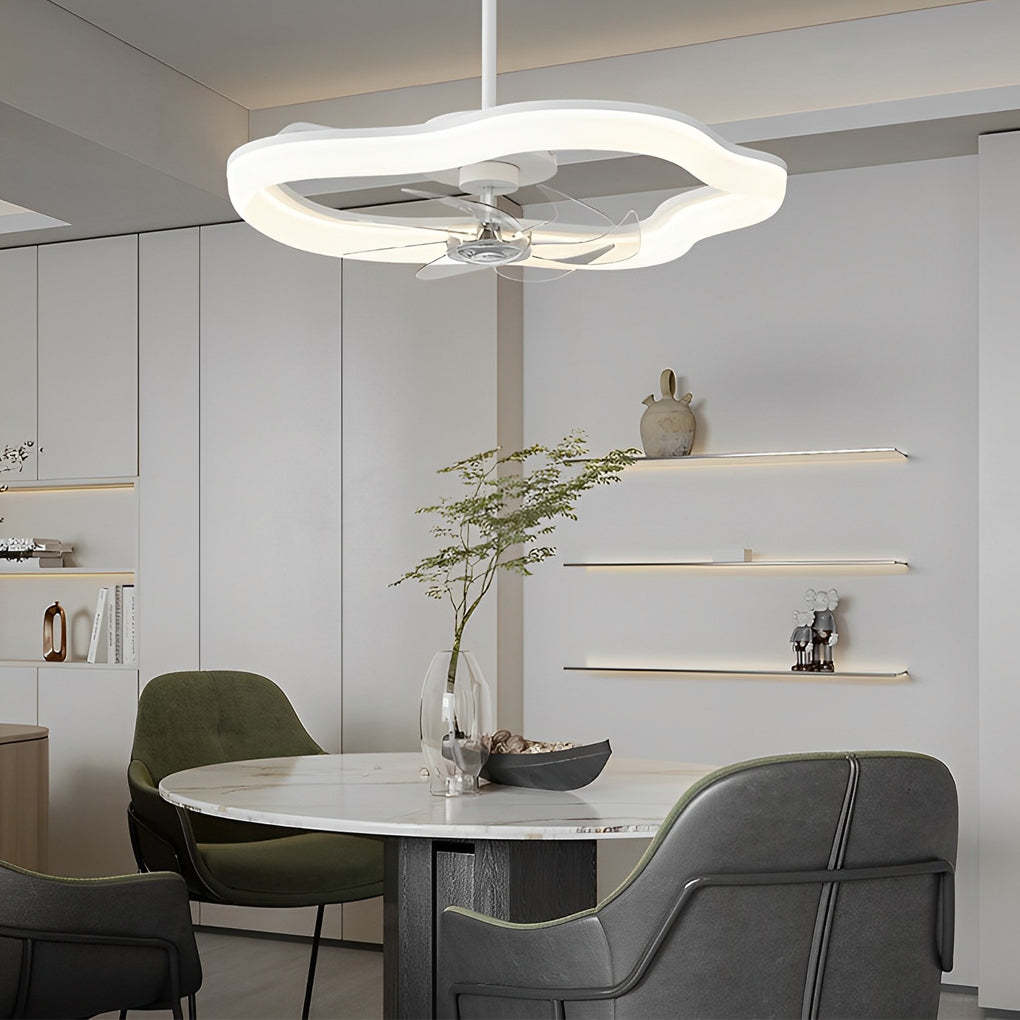 Circular Mute LED Stepless White Modern Ceiling Fan