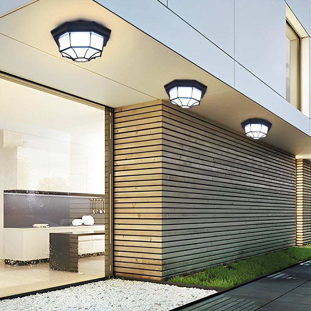Outdoor Waterproof Aluminum Glass LED European Ceiling Light