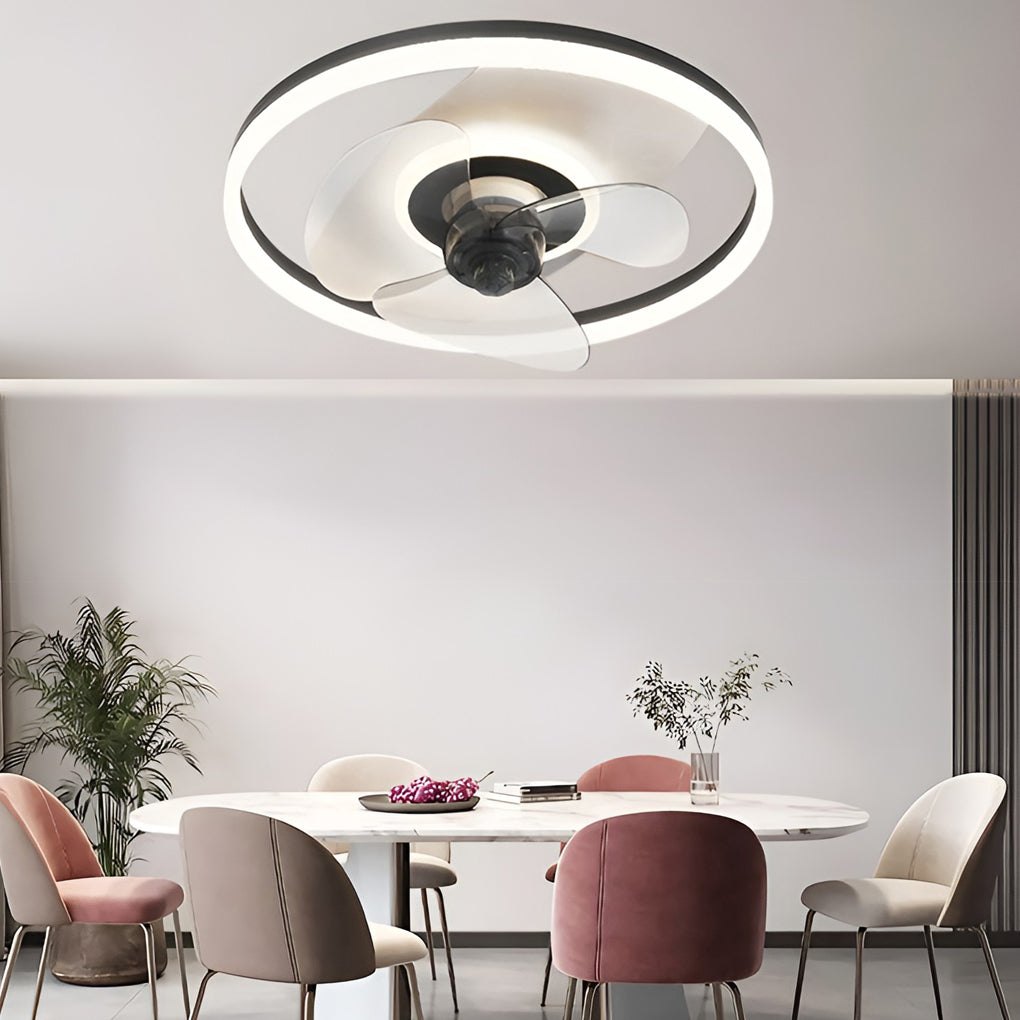 Modern inverter stepless black ceiling fans — Matte Black